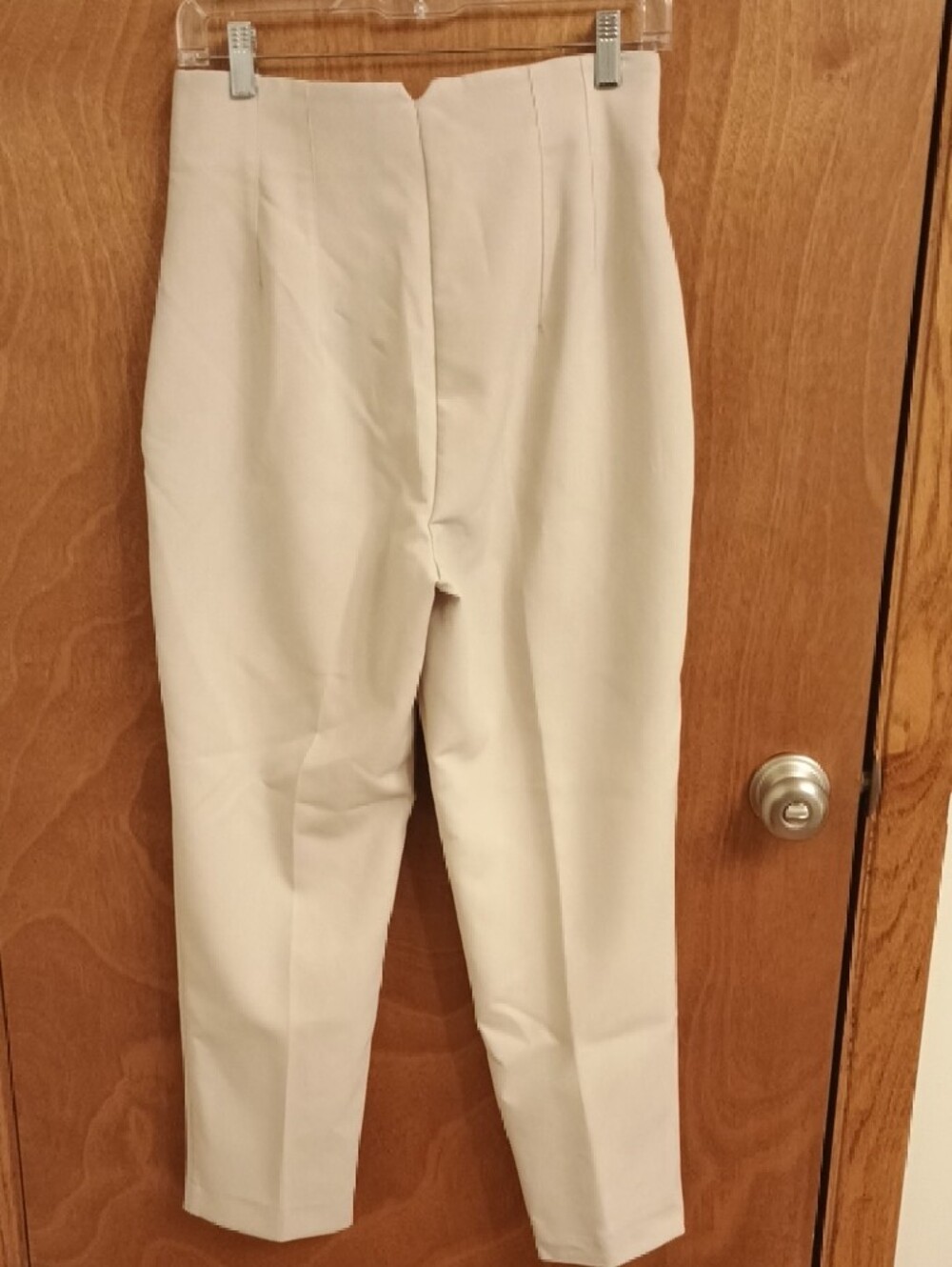 Zara Beige High-Waist Tailored Trousers - Picture 6 of 9